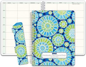 Blue Sky 2023-2024 Academic Year Teacher Weekly and Monthly Lesson Planner, 8.5" x 11", Flexible Cover, Wirebound, Dots